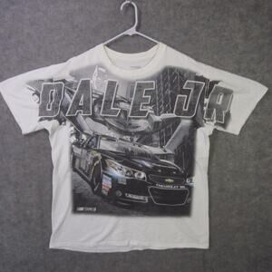 Dale Earnhardt Jr Shirt Mens XL White NASCAR Batman Superman Hendrick Graphic